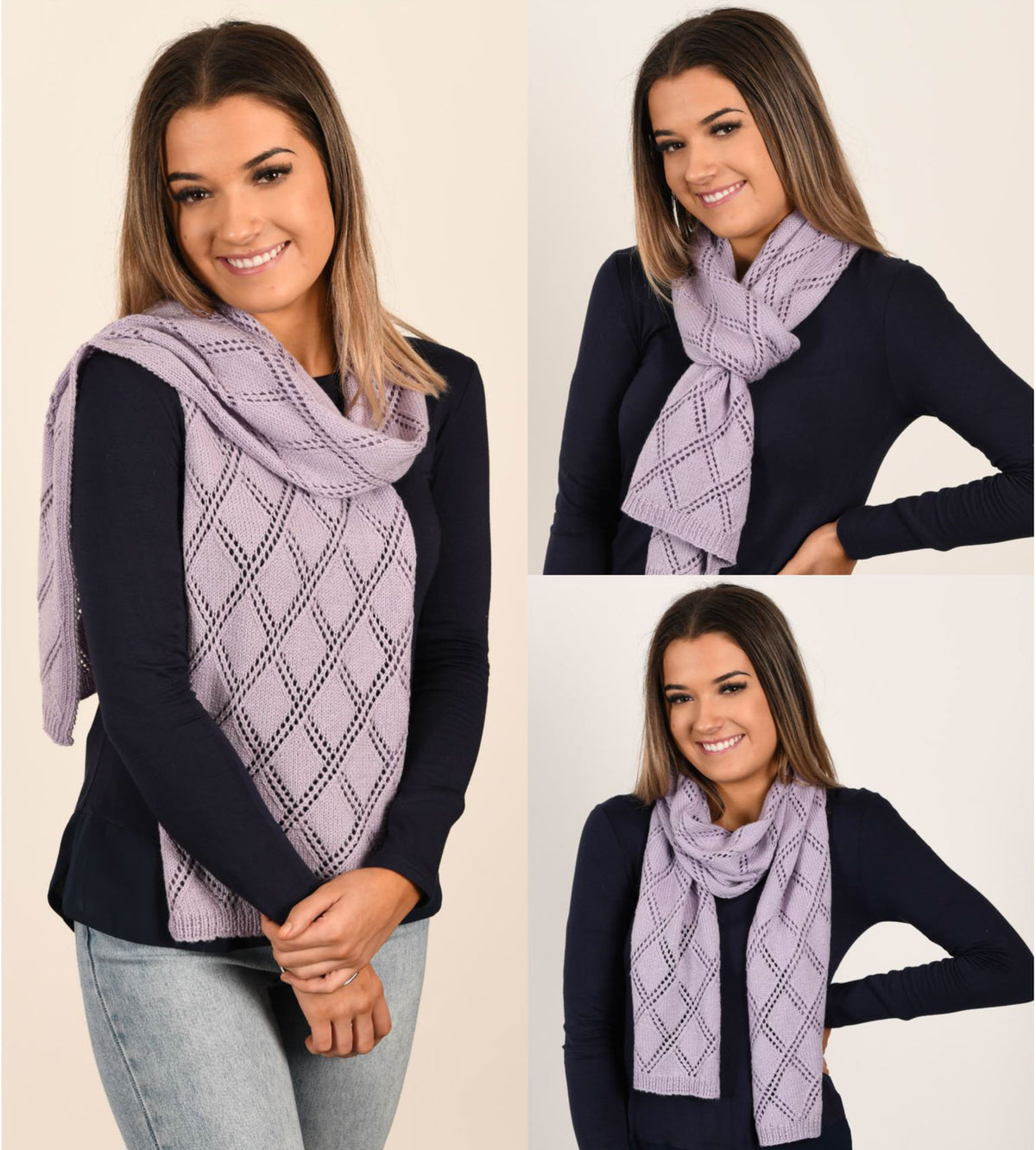 FREE Diamond Scarf Knitting Pattern Woolworx
